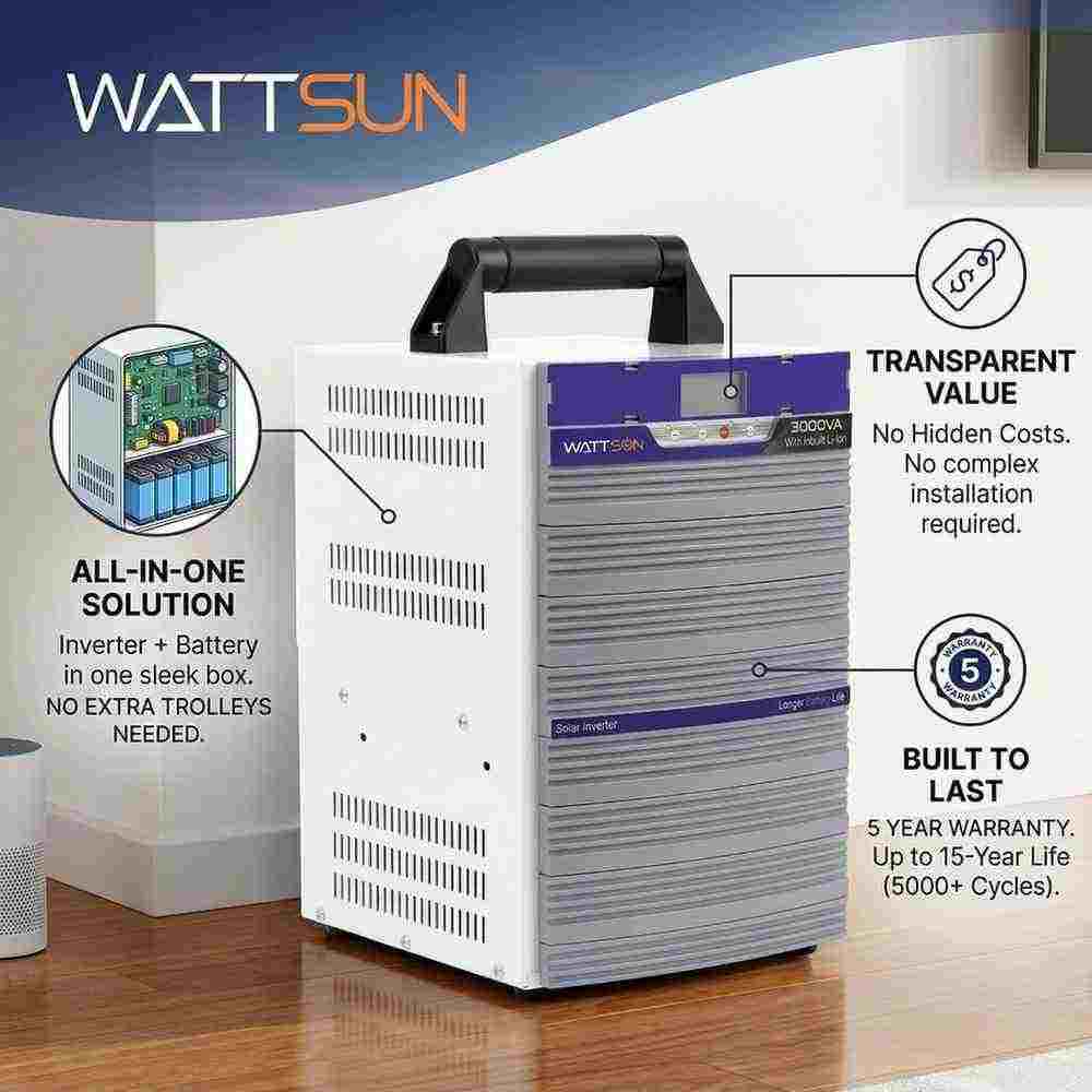 Wattsun Inverter 3KVA with Up to 15-Year Life